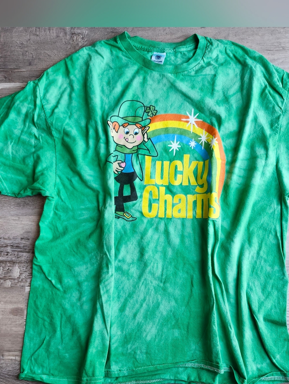 Lucky Charms ColorTone Tie Dye T Shirt Green Rainbow St Patricks 2XL
